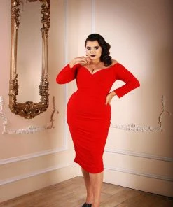 Laura Byrnes Design Shop All In-Stock Items By Size Laura Byrnes California Monica Wiggle Dress In Red