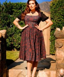 LBHM Final Sale - Amara Swing Dress In Red On Black Capri Floral | Laura Byrnes & Hope Johnstun Shop All In-Stock Items By Size