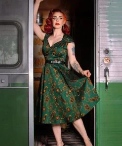 LBHM Final Sale - Heidi Dress In Garden Of Eden Snake Print Sateen | Laura Byrnes & Hope Johnstun