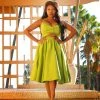 Pinupgirlclothing.com Final Sale - Renee Vintage Inspired Swing Dress In Olive Cotton Sateen | Pinup Couture