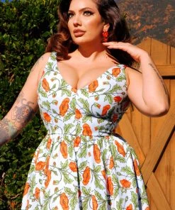 LBHM Tara Maxi Day Dress In California Poppies Crepe | Laura Byrnes & Hope Johnstun What's New, Pussycat?
