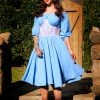 Final Sale - Marie-Thérèse Peasant Dress In Chambray Poly Crepe | Pinup Couture Shop All In-Stock Items By Size 2 Final Sale - Marie-Thérèse Peasant Dress In Chambray Poly Crepe | Pinup Couture Shop All In-Stock Items By Size