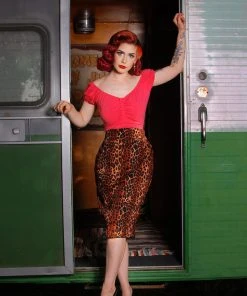 Final Sale - Vintage High Waist Pencil Skirt In Leopard | Laura Byrnes Design 17 Final Sale - Vintage High Waist Pencil Skirt In Leopard | Laura Byrnes Design