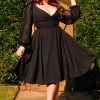 Pinupgirlclothing.com Kara Swing Dress In Black Crepe And Chiffon Sleeves | Laura Byrnes Design What's New, Pussycat? 1 Pinupgirlclothing.com Kara Swing Dress In Black Crepe And Chiffon Sleeves | Laura Byrnes Design What's New, Pussycat?
