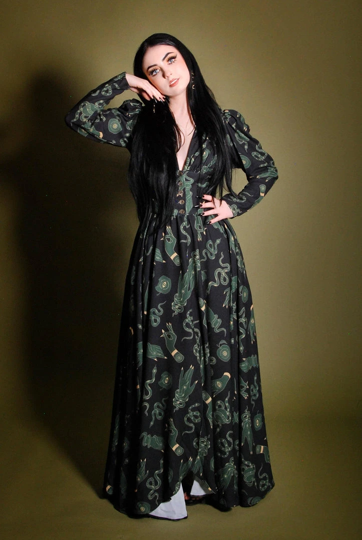 LBHM Clarice Coat Dress In Black Ground Garden Of Eden Crepe | Laura Byrnes & Hope Johnstun What's New, Pussycat? 4 LBHM Clarice Coat Dress In Black Ground Garden Of Eden Crepe | Laura Byrnes & Hope Johnstun What's New, Pussycat?