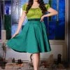 Final Sale - Doris Vintage Swing Skirt With Pockets In Emerald Green | Pinup Couture