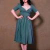 Paige Swing Dress In Hunter Green Twill | Pinup Couture What's New, Pussycat?