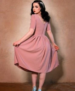 What's New, Pussycat? Paige Swing Dress In Rosewood Crepe | Pinup Couture 13 What's New, Pussycat? Paige Swing Dress In Rosewood Crepe | Pinup Couture