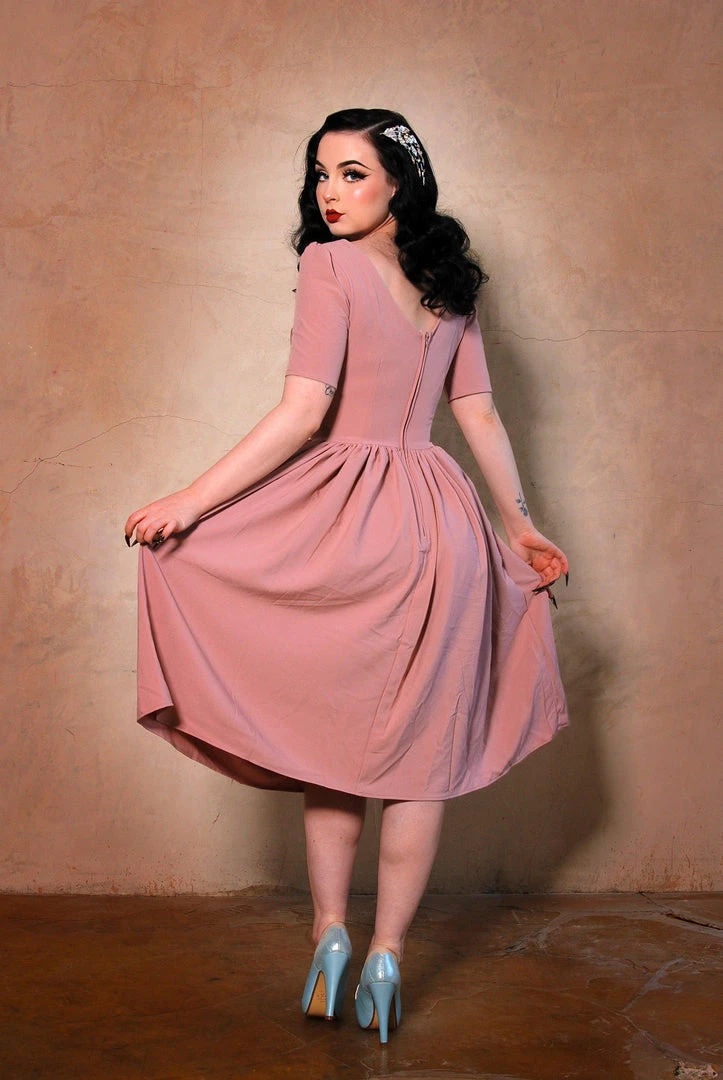 What's New, Pussycat? Paige Swing Dress In Rosewood Crepe | Pinup Couture 7 What's New, Pussycat? Paige Swing Dress In Rosewood Crepe | Pinup Couture