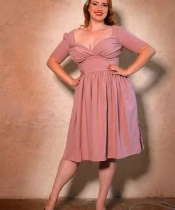 What's New, Pussycat? Paige Swing Dress In Rosewood Crepe | Pinup Couture 14 What's New, Pussycat? Paige Swing Dress In Rosewood Crepe | Pinup Couture