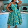 LBHM Final Sale - Nancy Dress In Teal Spanish Fans | Laura Byrnes & Hope Johnstun Shop All In-Stock Items By Size