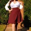 What's New, Pussycat? Viva 40s Tulip Skirt In Cabernet Crepe | Laura Byrnes Design