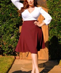 Kate Top With Bishop Sleeves In White | Laura Byrnes Design