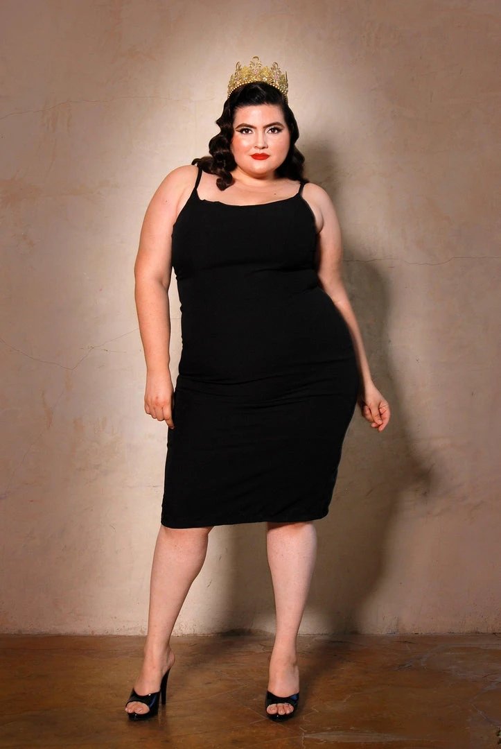Final Sale - Jayne Wiggle Dress In Black Poly Crepe | Pinup Couture 4 Final Sale - Jayne Wiggle Dress In Black Poly Crepe | Pinup Couture