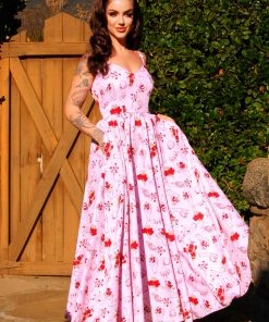 LBHM Amalie Ballerina Daytime Maxi Gown In Spring Persephone Crepe | Laura Byrnes & Hope Johnstun What's New, Pussycat?