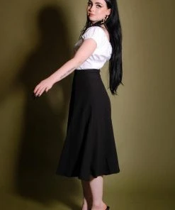 Laura Byrnes Design Viva 40s Style Tulip Skirt In Solid Black Crepe | Laura Byrnes What's New, Pussycat?