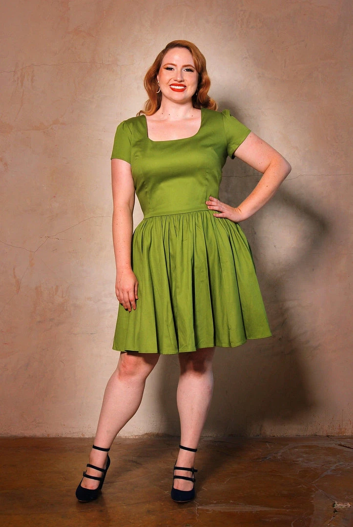 Final Sale - Lara Dress In Olive Cotton Sateen | Laura Byrnes Design Shop All In-Stock Items By Size 6 Final Sale - Lara Dress In Olive Cotton Sateen | Laura Byrnes Design Shop All In-Stock Items By Size