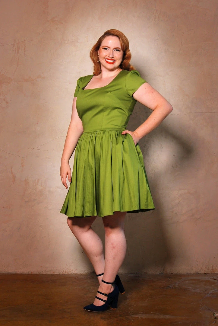 Final Sale - Lara Dress In Olive Cotton Sateen | Laura Byrnes Design Shop All In-Stock Items By Size 7 Final Sale - Lara Dress In Olive Cotton Sateen | Laura Byrnes Design Shop All In-Stock Items By Size