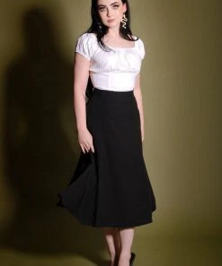 Laura Byrnes Design Viva 40s Style Tulip Skirt In Solid Black Crepe | Laura Byrnes What's New, Pussycat?