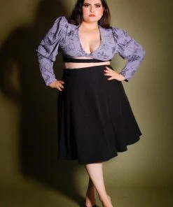 LBHM Luna Crop Top In Lavender Stregheria Print | Laura Byrnes & Hope Johnstun What's New, Pussycat?