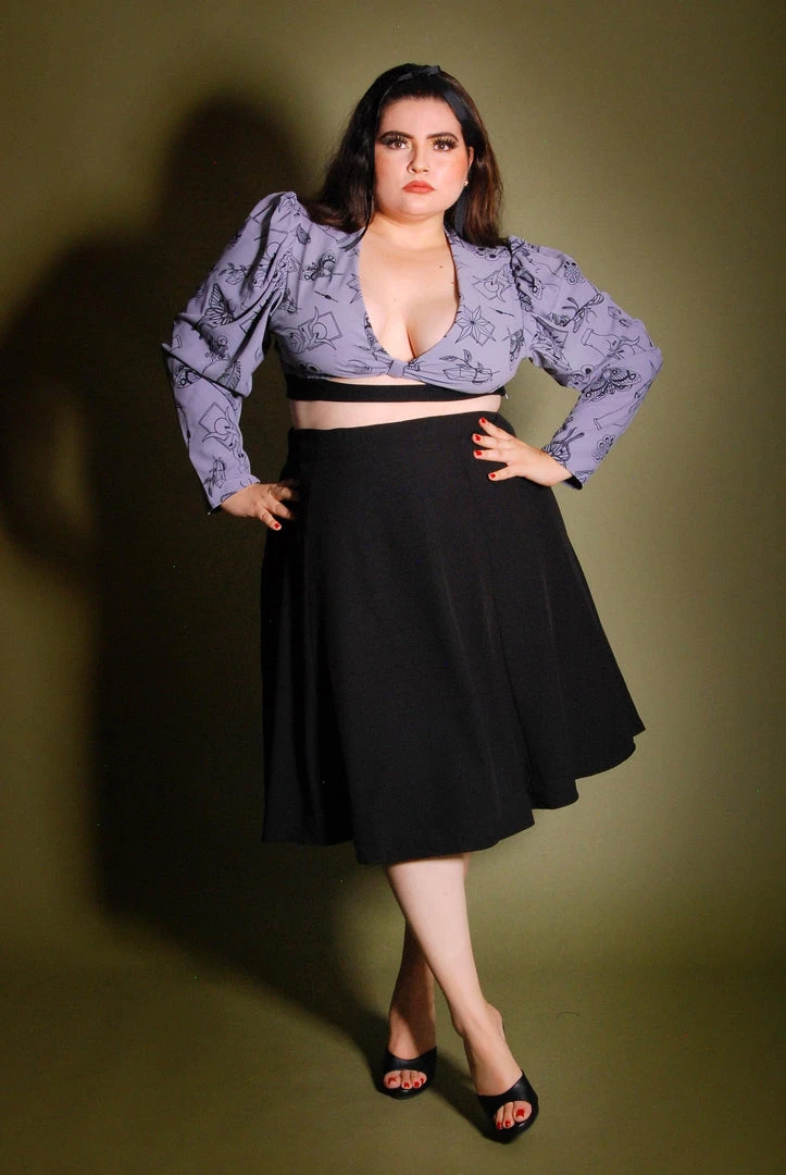 Laura Byrnes Design What's New, Pussycat? Viva 40s Style Tulip Skirt In Solid Black Crepe | Laura Byrnes 8 Laura Byrnes Design What's New, Pussycat? Viva 40s Style Tulip Skirt In Solid Black Crepe | Laura Byrnes