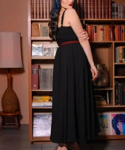 What's New, Pussycat? Amalie Ballerina Daytime Maxi Gown In Solid Black | Pinup Couture 12 What's New, Pussycat? Amalie Ballerina Daytime Maxi Gown In Solid Black | Pinup Couture