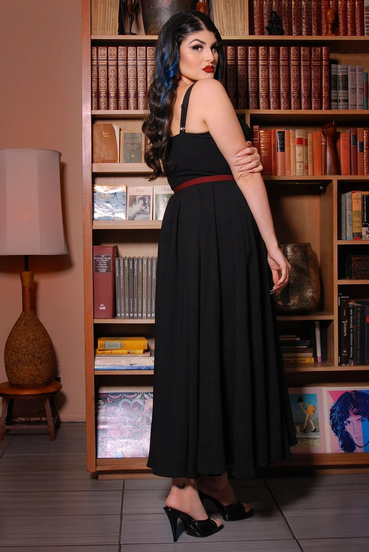 What's New, Pussycat? Amalie Ballerina Daytime Maxi Gown In Solid Black | Pinup Couture 7 What's New, Pussycat? Amalie Ballerina Daytime Maxi Gown In Solid Black | Pinup Couture