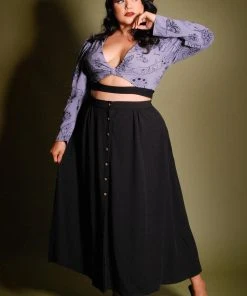 LBHM Luna Crop Top In Lavender Stregheria Print | Laura Byrnes & Hope Johnstun What's New, Pussycat?