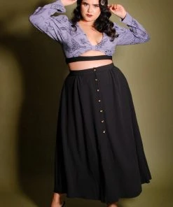 LBHM Luna Crop Top In Lavender Stregheria Print | Laura Byrnes & Hope Johnstun What's New, Pussycat?