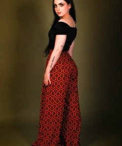 Dietrich Trousers In Hotel Hexagon Print 32" Inseam | Laura Byrnes Designs