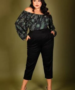 LB Cropped Trousers In Black Twill | Laura Byrnes Design What's New, Pussycat?
