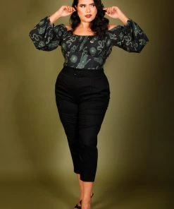 What's New, Pussycat? LB Cropped Trousers In Black Twill | Laura Byrnes Design