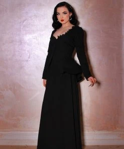 Laura Byrnes Design Final Sale - Amalie Ballerina Maxi Skirt In Black Crepe | Laura Byrnes Shop All In-Stock Items By Size