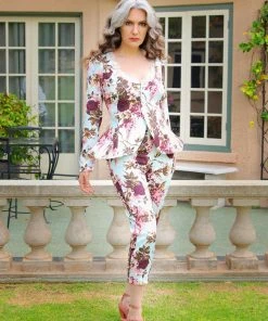 Laura Byrnes Design Shop All In-Stock Items By Size Final Sale - Mariette Peplum Jacket In Bella Roses Print Gabardine | Laura Byrnes