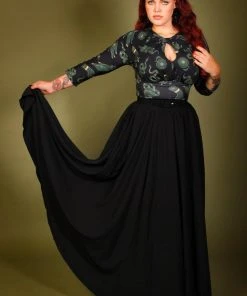 Laura Byrnes Design Final Sale - Amalie Ballerina Maxi Skirt In Black Crepe | Laura Byrnes Shop All In-Stock Items By Size