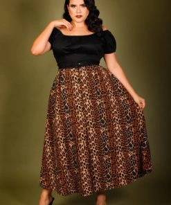 What's New, Pussycat? Selene Button Front Midi Skirt In Leopard Crepe | Laura Byrnes Design