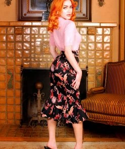 LBHM Yvonne Skirt In Tie Me Up Fetish Print | Laura Byrnes & Hope Morrison What's New, Pussycat?