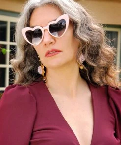 Final Sale - Du Barry Rose And Black Crystal Earrings Statement Earrings | The Tile Style What's New, Pussycat?