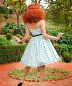 LBHM Final Sale - Jenny Dress In Sage Green Gingham Print Crepe | Laura Byrnes & Hope Morrison