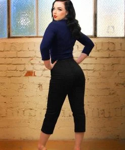Mina Capris In Solid Black Stretch Twill | Laura Byrnes Design What's New, Pussycat?