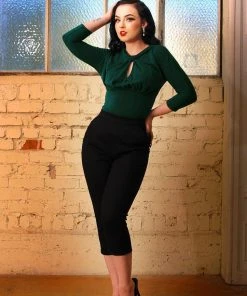 Malia Top In Dark Green ITY | Laura Byrnes Design What's New, Pussycat?