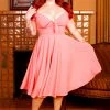 Natalie Dress In Salmon Rose Crepe | Pinup Couture What's New, Pussycat?
