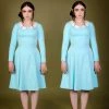 Shop All In-Stock Items By Size Final Sale - Madison Long Sleeve Dress In Blue Ponte With Ivory Contrast Collar | Pinup Couture 2 Shop All In-Stock Items By Size Final Sale - Madison Long Sleeve Dress In Blue Ponte With Ivory Contrast Collar | Pinup Couture