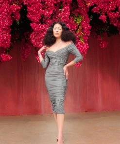 Laura Byrnes Design Shop All In-Stock Items By Size Laura Byrnes California Monica Wiggle Dress In Black And Silver Lurex Knit 19 Laura Byrnes Design Shop All In-Stock Items By Size Laura Byrnes California Monica Wiggle Dress In Black And Silver Lurex Knit