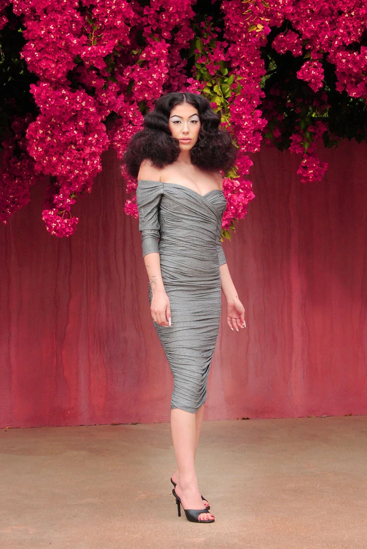 Laura Byrnes Design Shop All In-Stock Items By Size Laura Byrnes California Monica Wiggle Dress In Black And Silver Lurex Knit 13 Laura Byrnes Design Shop All In-Stock Items By Size Laura Byrnes California Monica Wiggle Dress In Black And Silver Lurex Knit