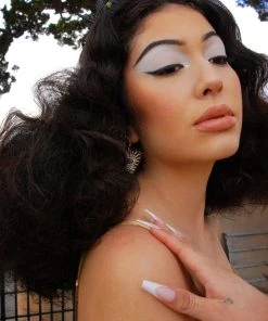 Ole - FashionGo What's New, Pussycat? Evil Eye Ruby & Azure Rhinestone Crystal Pave Heart Earrings