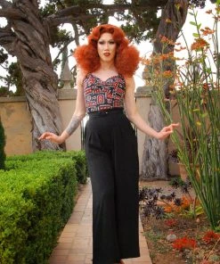 Pinup Couture Trixie Top In Black Bandana | Laura Byrnes