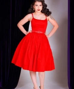 Final Sale - Vintage Sundress - Jenny Swing Dress In Solid Red | Pinup Couture Shop All In-Stock Items By Size 10 Final Sale - Vintage Sundress - Jenny Swing Dress In Solid Red | Pinup Couture Shop All In-Stock Items By Size