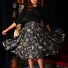 LBHM Donna Vintage Circle Skirt In Stregheria Crepe | Laura Byrnes & Hope Johnstun What's New, Pussycat?