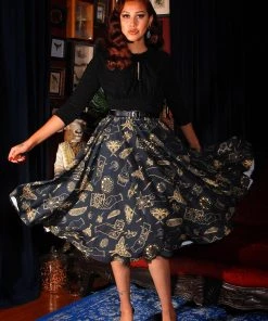 LBHM Donna Vintage Circle Skirt In Stregheria Crepe | Laura Byrnes & Hope Johnstun What's New, Pussycat?